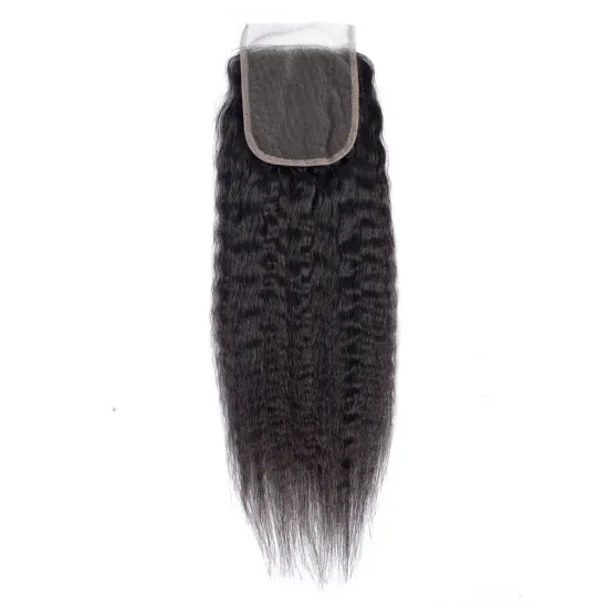 Kinky Straight Virgin Hair 4x4 Closure Lace Bleached Knots 5x5 6x6 7x7 13x4 13x6 360 Swiss Lace Front Yaki Straight Closure Hair