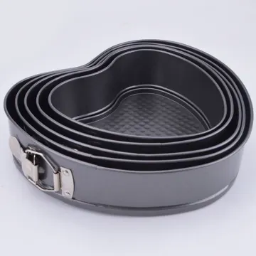 Leakproof Non-Stick Heart-Shaped Springform Cake Pan with Removable Bottom for Cheesecake Baking