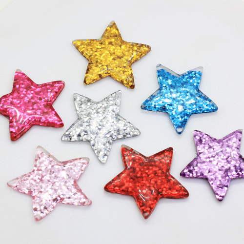 36MM Żywica Bling Glitter Star Serce Cabochons Flatback Żywica Star Heart Magiczne Cabochons Glitter Star Heart Ustalenia