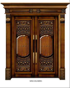 Hand carved double swing interior solid wood door wooden door