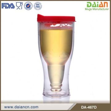 500ml double wall acrylic giant beer cups with lids