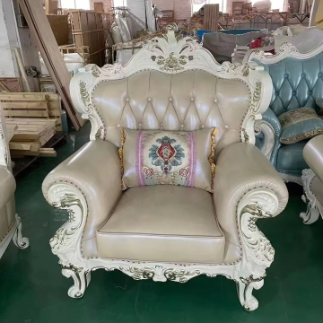 Modern Solid Wood Frame Leather Living Room Sofa Set