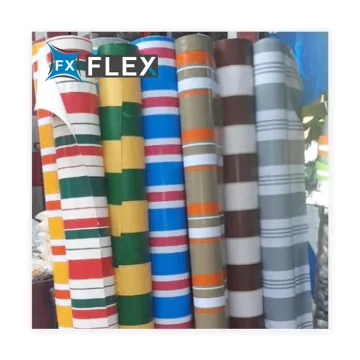 FLFX 610gsm Striped PVC Tarpaulin Awning for Outdoor Use