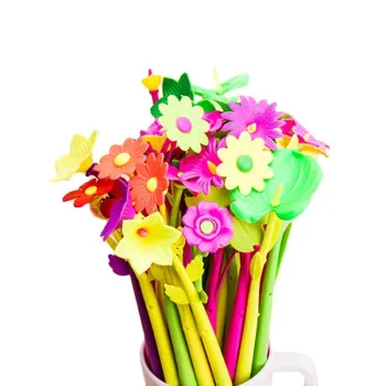 Wholesale Customized Cheap Promotional Creative Stationery DIY Flower Shaped Pen for Kids