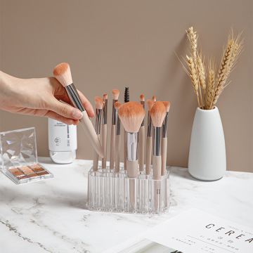 Acrylic Nail Art Tool Holder: 26-Hole Bucket, Light Design, Includes Makeup Brushes, Buffers, Nail Files, Scissors for Storage