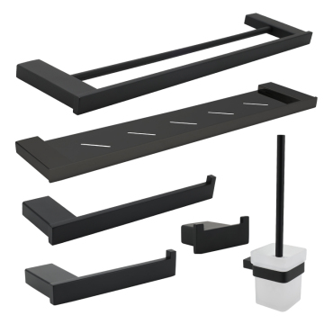 Factory Direct High Quality Matte Black Stainless Steel Bathroom Hardware Set