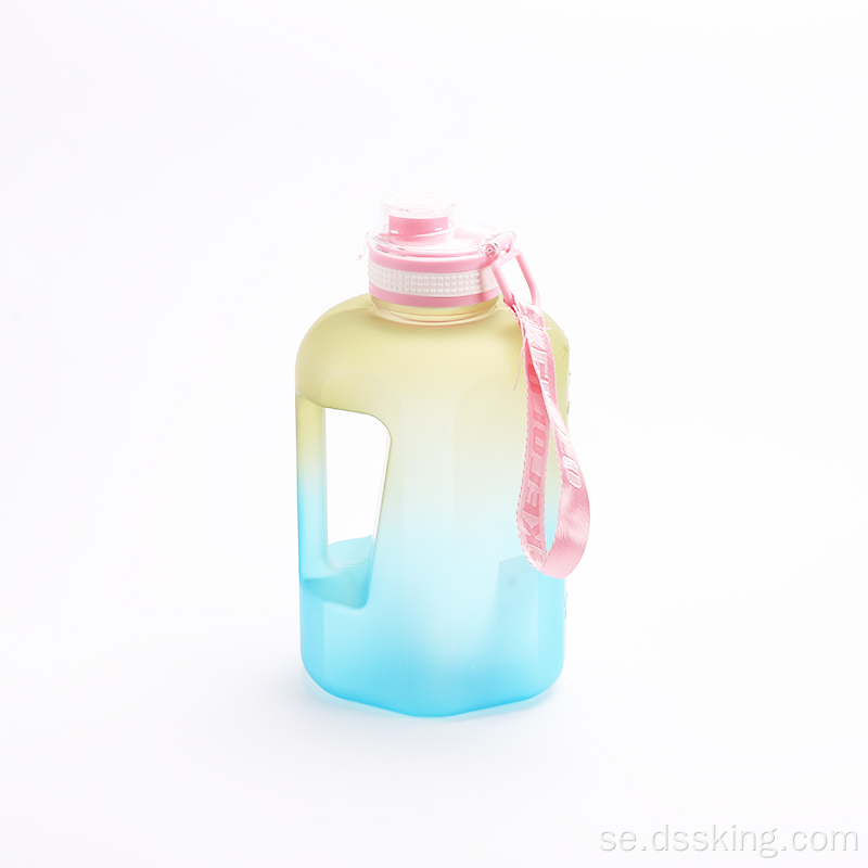 2022 NY DESIGN BPA gratis sportplast drickande 2 liter vattenflaska 2L med tidstillverkare