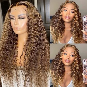 የፊት ለፊት Wigs 4/27 ጥልቅ ማዕበልን ያደምቁ