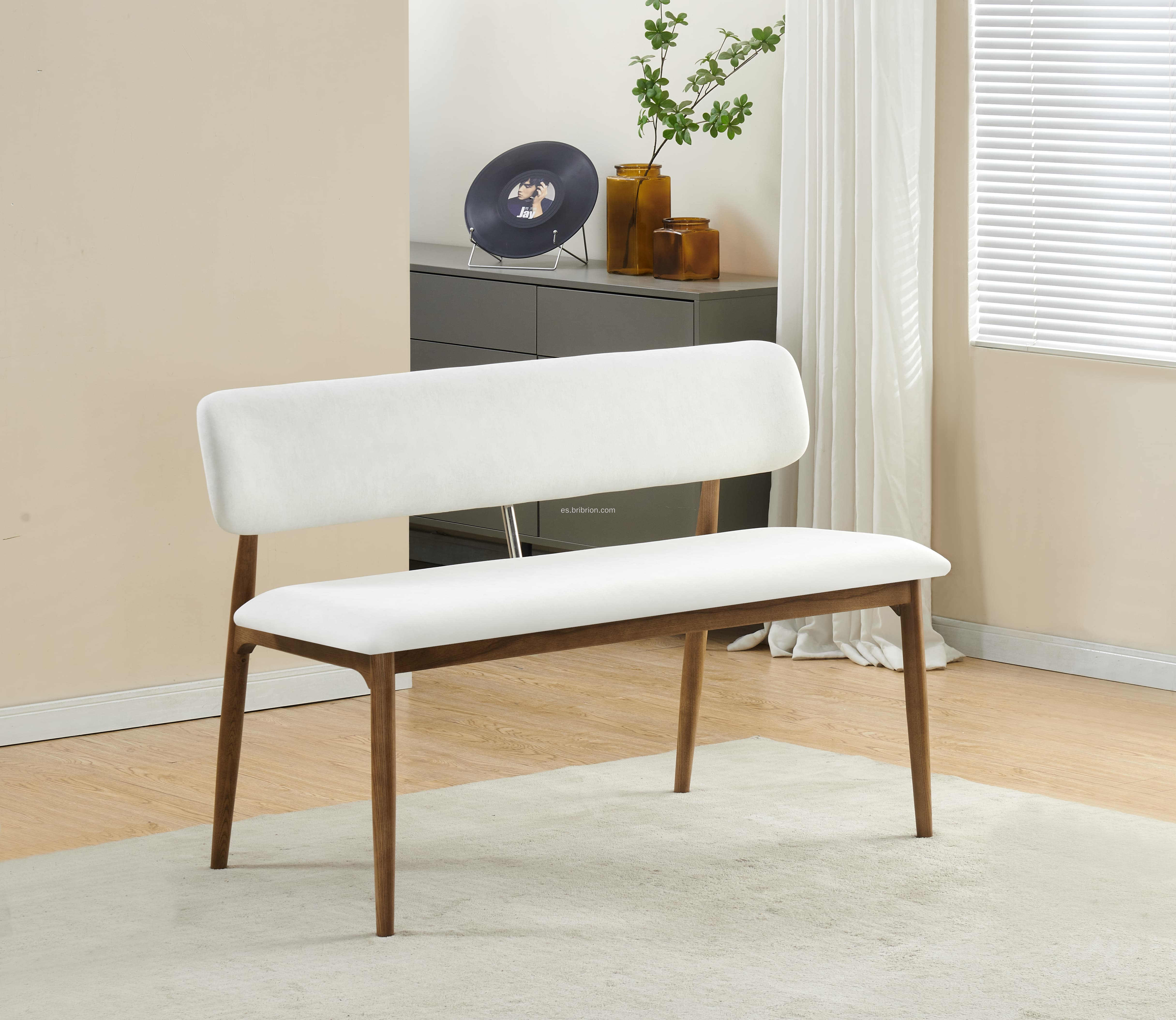 Banco de comedor de madera sólida con elegancia atemporal