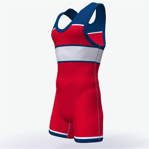 Customized sublimation printing mens wrestling singlets