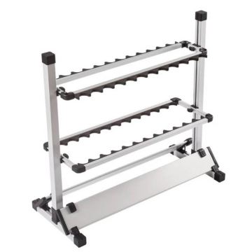 Aluminum Fishing Rod Holder Wall Rack - 12/24 Holes Display Stand
