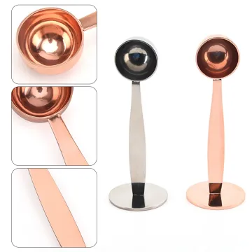 Plastic Coffee Tools 2 in 1 Measuring Tamping Scoop Coffee Tamper Black Espresso Stand Coffee Powder Spoon Coffee Accessories SD