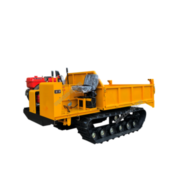 Mini Hydraulic Crawler Tracked Gasoline Engine Wheel Barrow Dumper with Snow Blade or Transport Frame