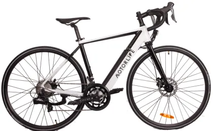 white and black e bike for road