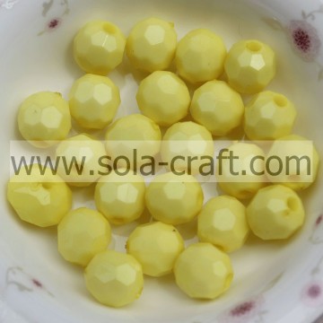 Natural Wholesale 4mm Gumball Plastic DIY Loose Faceted Round Gemstone Beads Yellow Color