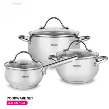 FISSMAN MARTINEZ Series Stainless Steel Cookware Set with Glass Lid Induction Bottom