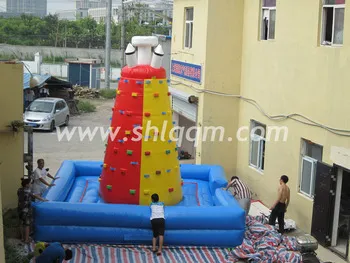 Hot sale exciting outdoor sport inflatable climbing wall