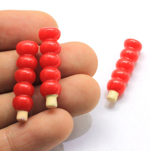 Chinese Style Candied Haw in a stick Shaped Resin Flatback Cabochon Handmade Craft Decor Beads Spacer Charms