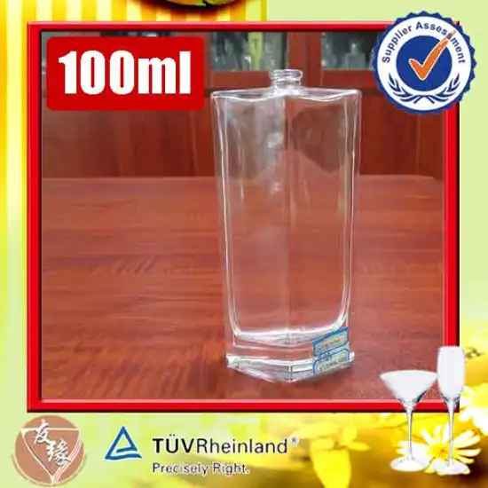 Custom triangle empty high grade glass perfume bottles 100 ml