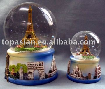 snow globe with 3D scene inside the ball