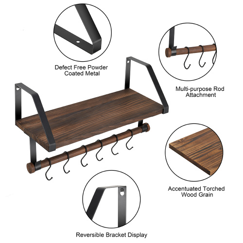 2 Packs Holzhangsschwimmungsregale mit Haken