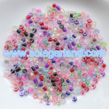 Perline in vetro distanziatore con perline di semi rivestite di colore in vetro trasparente decorativo