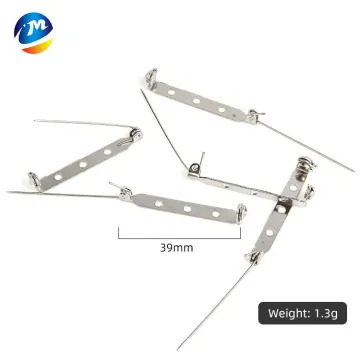 39mm Brooch Back Bar Pin with Safety Pin for Badges