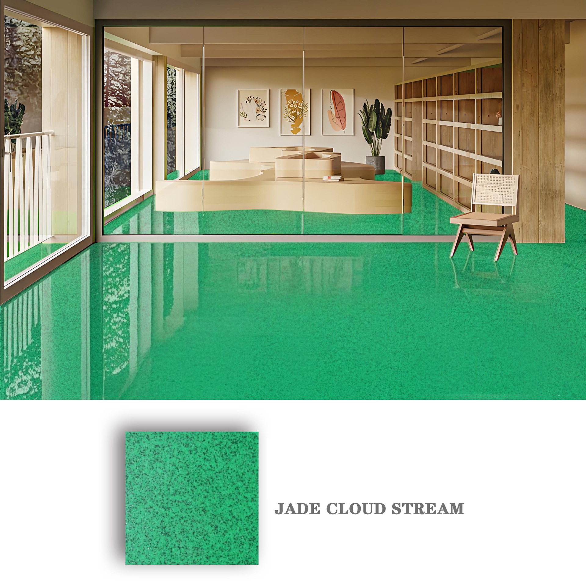 green floor paint