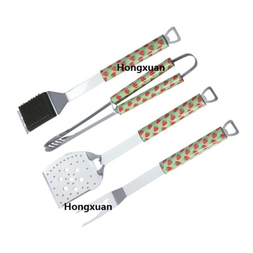 BBQ Tools Set in Plastic Case Spatula Basting Brush Cleaning Brush Knife Skewer Corn Holder BBQ-04B-15 BBQ Tools