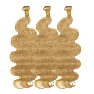 Brazilian Body Wave Unprocessed human hair color 27, wholesale bundle 27 brazilian blonde hair, 100 human 27 hair bundles