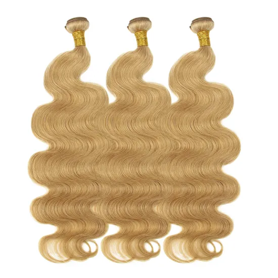 Brazilian Body Wave Unprocessed human hair color 27, wholesale bundle 27 brazilian blonde hair, 100 human 27 hair bundles