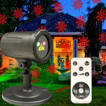 KSWIN LED Outdoor Christmas Lights: Enhancing Garden Landscapes with Red and Green Patterned Projector Decorations for Evening Lighting