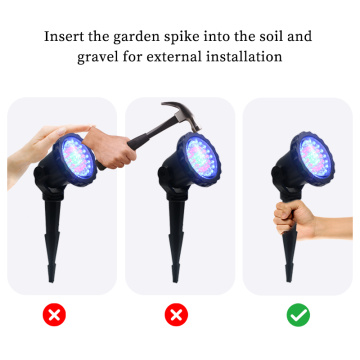 Photo Sensor Waterproof Colorful LED Spotlight for Pond