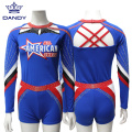 Custom competition all star girls blue cheer uniforms