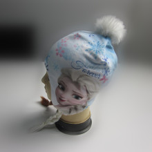 Girls Funny Frozen Full Print Hat With Braid