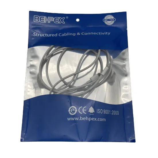 Three Side Sealed Custom Aluminum Foil Plastic Packaging Bags for mobile phone accessories cable charger
