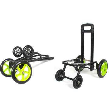 Luggage cart folding hand carts increase wheel portable shopping cart fishing cart dirt road trolley car pull goods trolley
