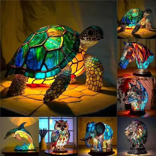 Colorful Resin Animal USB LED Table Lamp for Home Bedroom Decoration
