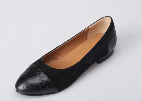 Leather Girls Ballet Flats Shoes , Autumn Or Spring Cow Suede