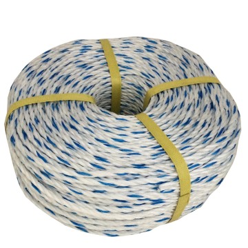 White Blue 6mm PP Danline 3/4 Strands Twisted Floating Rope for Fishing Net