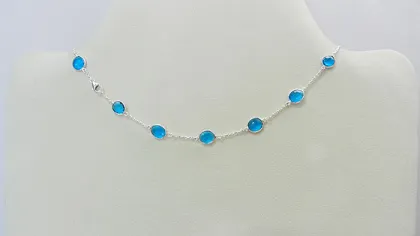 925 Sterling Silver London Blue Topaz Hydro Necklace