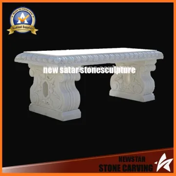 Cheap White Marble Rectangule Top Plate Stone Bench