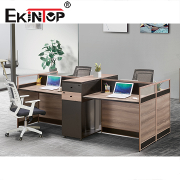 4 Person Double Workstation Call Center Office Desk Partition