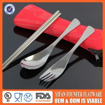 cheap travel cutlery picnic flatware set(spoon fork chopsticks)