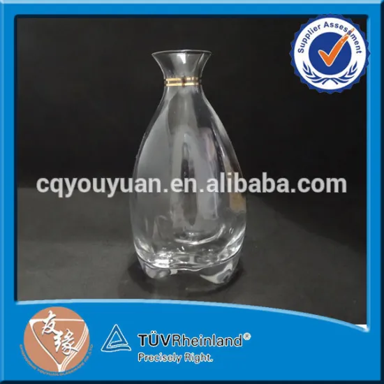 Small portable narrow neck gold decaled wine best decanter
