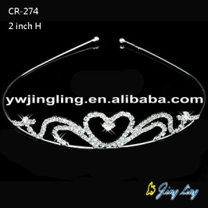 Small Heart Bridal Tiaras Rhinestone Crowns