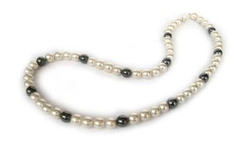 Hematite Pearl Necklace
