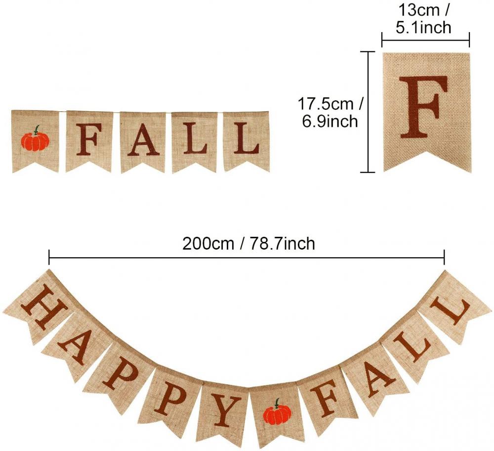 Happy Fall Pumpkin Burlap Banner