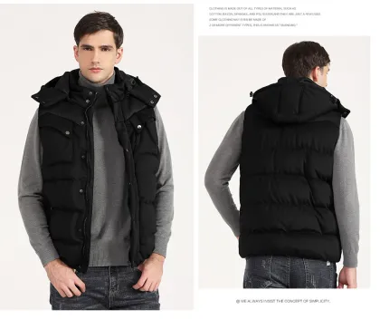 Customized Wholesale Cotton Down Vest Jacket With Sleeves