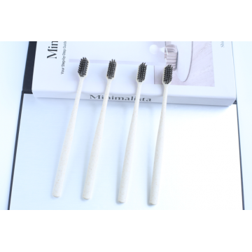 Disposable wheat straw handle adult toothbrush
